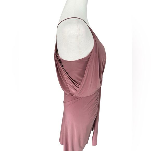 Misa Los Angeles Domino Dress Short Racerback Pink Cocktail Stretch Draped XS - Picture 10 of 16